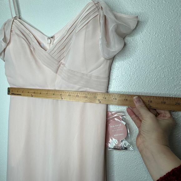 NWT Birdy Grey Pale Blush Spence Chiffon Convertible Maxi Dress M - Picture 15 of 16